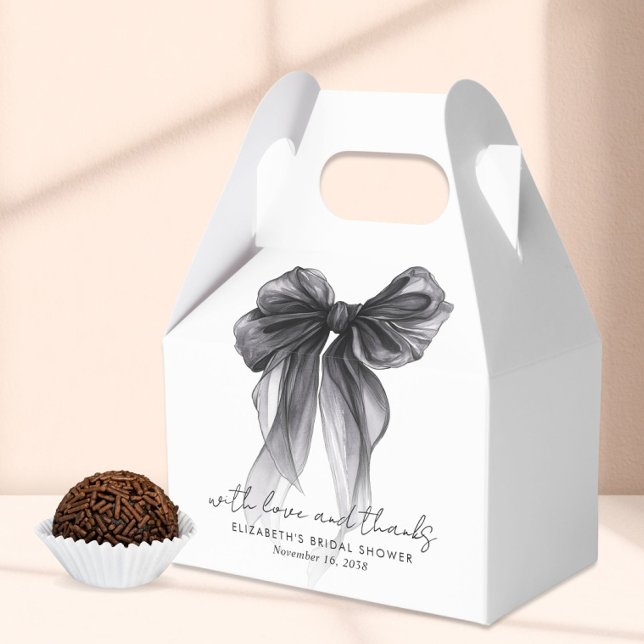 Black Coquette Bow Bridal Shower Thank You Favour Box (Creator Uploaded)