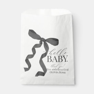 Black Coquette Bow Girl Baby Shower Dessert Favour Bags