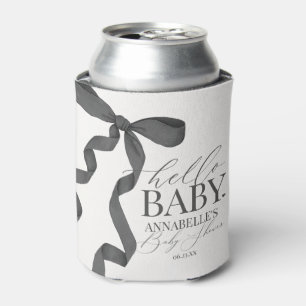 Black Coquette Bow Girl Baby Shower Dessert Favour Can Cooler