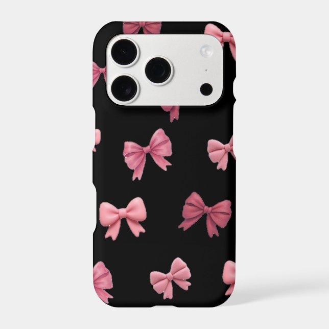  Black Coquette Bow iPhone 17 Pro Case (Back)