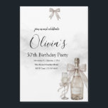 Black Coquette Minimalist Elegant 50th Birthday<br><div class="desc">Champagne coquette minimalist elegant 50th birthday invitation featuring delicate bow art, and refined modern typography. Designed with a subtle champagne and clean layout, this piece creates a timeless and sophisticated look. Perfect for a chic and understated milestone celebration. Easily personalize with your event details. Available as a digital download or...</div>