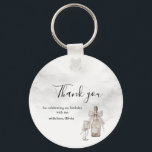 Black Coquette Minimalist Elegant 50th Birthday Key Ring<br><div class="desc">Champagne coquette minimalist elegant 50th birthday thank you featuring delicate bow art, and refined modern typography. Designed with a subtle champagne and clean layout, this piece creates a timeless and sophisticated look. Perfect for a chic and understated milestone celebration. Easily personalize with your event details. Available as a digital download...</div>