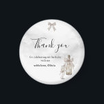 Black Coquette Minimalist Elegant 50th Birthday Magnet<br><div class="desc">Champagne coquette minimalist elegant 50th birthday thank you featuring delicate bow art, and refined modern typography. Designed with a subtle champagne and clean layout, this piece creates a timeless and sophisticated look. Perfect for a chic and understated milestone celebration. Easily personalise with your event details. Available as a digital download...</div>