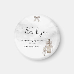 Black Coquette Minimalist Elegant 50th Birthday Magnet