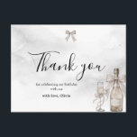 Black Coquette Minimalist Elegant 50th Birthday  Postcard<br><div class="desc">Champagne coquette minimalist elegant 50th birthday post card featuring delicate bow art, and refined modern typography. Designed with a subtle champagne and clean layout, this piece creates a timeless and sophisticated look. Perfect for a chic and understated milestone celebration. Easily personalize with your event details. Available as a digital download...</div>