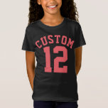 Black & Coral Kids | Sports Jersey Design T-Shirt<br><div class="desc">Black & Coral Kids | Sports Jersey Design • Kids Jersey T-Shirt</div>