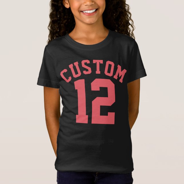 Black & Coral Kids | Sports Jersey Design T-Shirt (Front)
