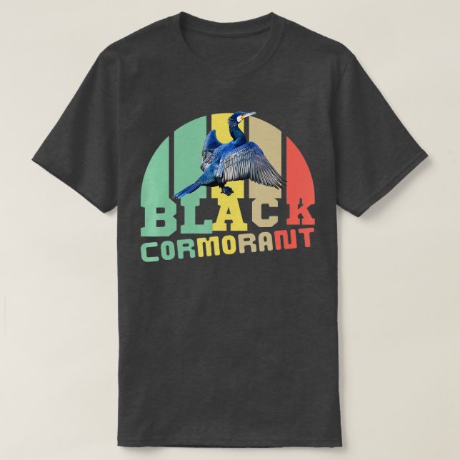 Black Cormorant Bird Black Shag Men Women Kids  T-Shirt (Design Front)