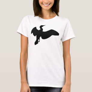 Black Cormorant In Flight T-Shirt