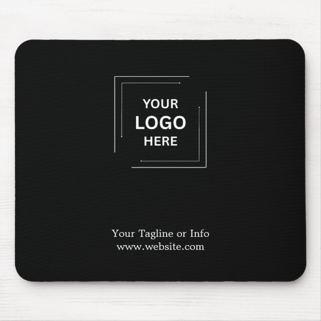 Black Corporate Business Logo Mouse Pad Design (Front)