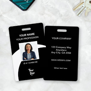 Black Corporate Employee Photo ID Security Badge