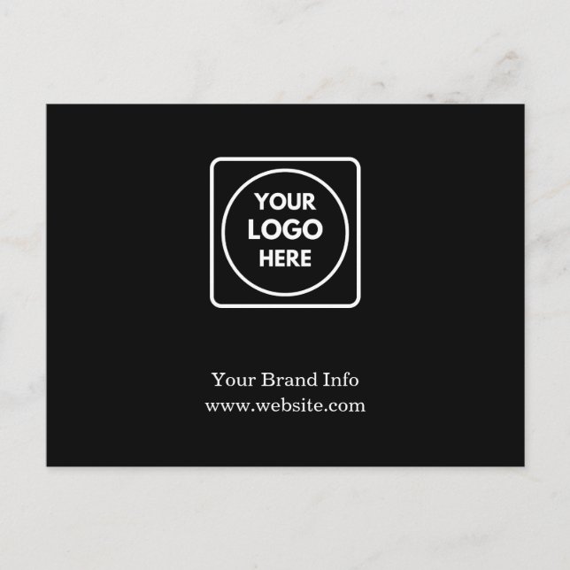 Black Corporate Postcard | Custom Professional  (Front)