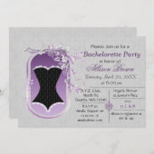 black corset elegant bachelorette party invite (Front/Back)
