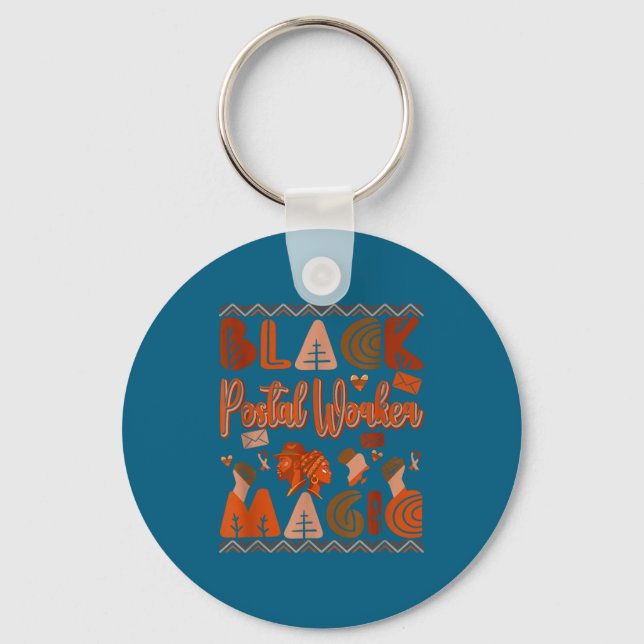 Black Costume Stal Worker Proud Afro Black Histo  Key Ring (Front)