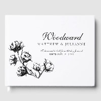 Black Cotton Boll Plant Etching Wedding