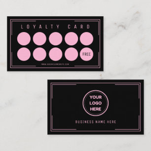 Black Cotton Candy Professional Formal Add Logo Loyalty Card