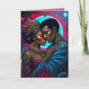 Black Couple Blank Greeting Card