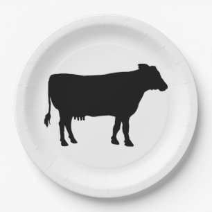 Black Cow Paper Plate