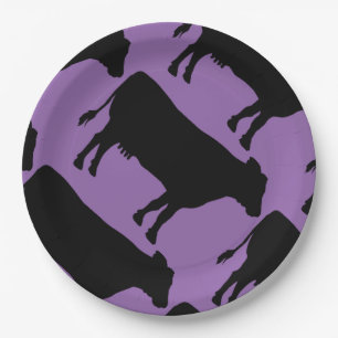 Black Cow Paper Plate