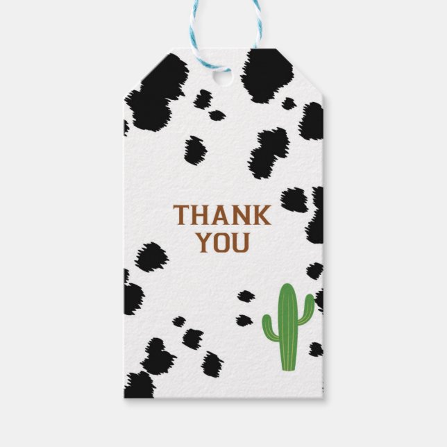 Black Cow Print Gift Tag (Front)