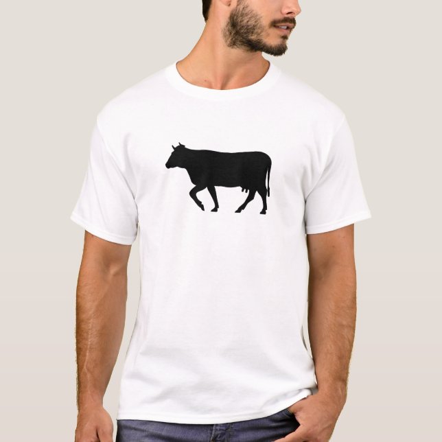 Black Cow Silhouette T-Shirt (Front)
