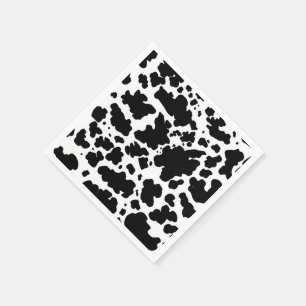 Black Cow Spots Print Cowboy Farmer Napkin