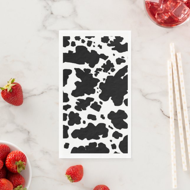 Black Cow Spots  Print Cowboy Farmer Napkin (Insitu)