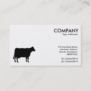 Black Cow Symbol - White (Gold Card) Business Card