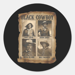 Black Cowboy Western Rodeo Melanin Black History T Classic Round Sticker