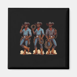 Black Cowboy Western Rodeo Melanin Black History T Magnet