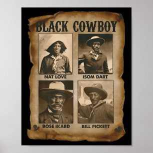 Black Cowboy Western Rodeo Melanin Black History T Poster