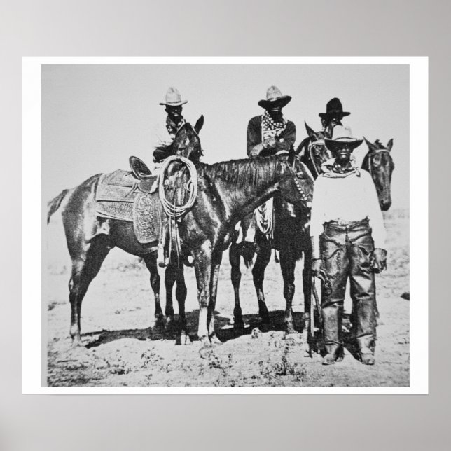 Black Cowboys at Bonham, Texas, c.1890 (b/w photo) Poster (Front)