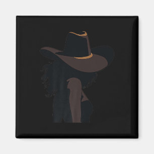 Black Cowgirl Texas Western Rodeo Melanin Black Hi Magnet