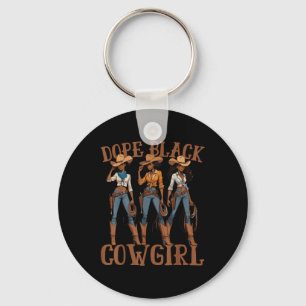 Black Cowgirl Western Country Rodeo Melanin Black Key Ring