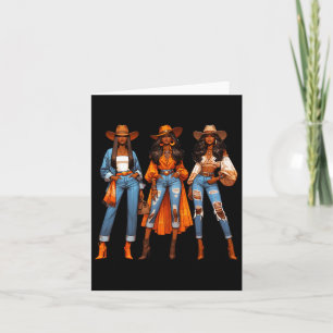 Black Cowgirl Western Rodeo Melanin Black History Card