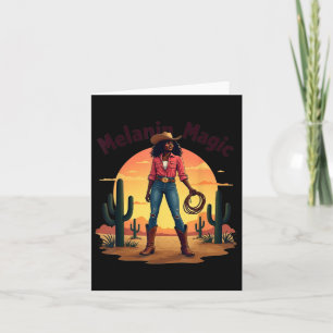 Black Cowgirl Western Rodeo Melanin Black History Card