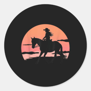 Black Cowgirl Western Rodeo Melanin Black History Classic Round Sticker