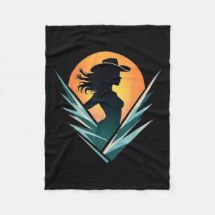 Black Cowgirl Western Rodeo Melanin Black History Fleece Blanket