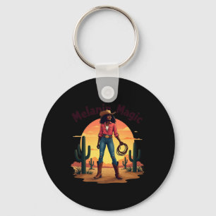 Black Cowgirl Western Rodeo Melanin Black History Key Ring