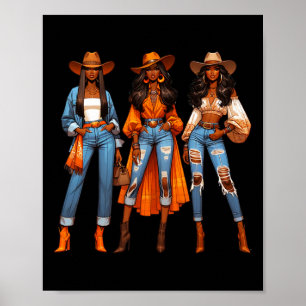 Black Cowgirl Western Rodeo Melanin Black History  Poster