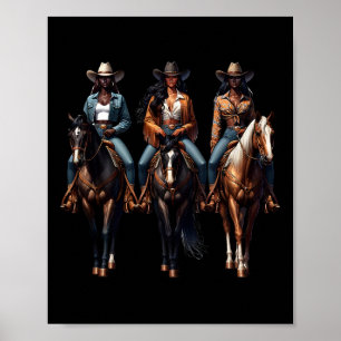 Black Cowgirl Western Rodeo Melanin Black History  Poster