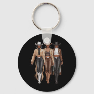 Black Cowgirl Western Rodeo Melanin Cowgirl  Key Ring