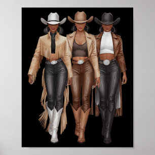 Black Cowgirl Western Rodeo Melanin Cowgirl  Poster