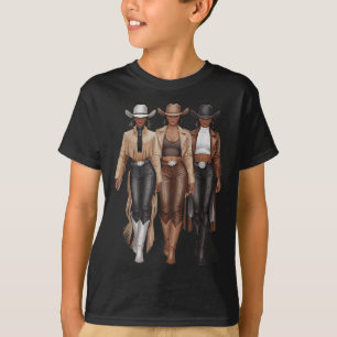 Black Cowgirl Western Rodeo Melanin Cowgirl  T-Shirt