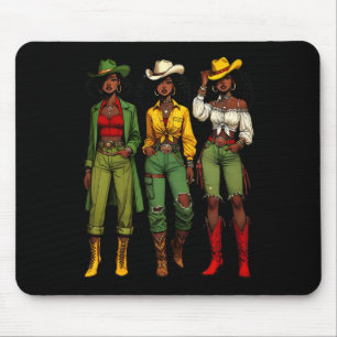 Black Cowgirl Western Rodeo Melanin Juneteenth Bla Mouse Pad