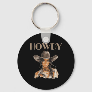Black Cowgirl Western Rodeo Melanin Juneteenth Tex Key Ring