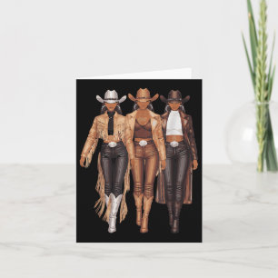 Black Cowgirl Western Tee Rodeo Country Women June Card