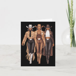 Black Cowgirl Western Tee Rodeo Country Women June Card