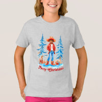 Black Cowgirl Winter Scene Merry Christmas