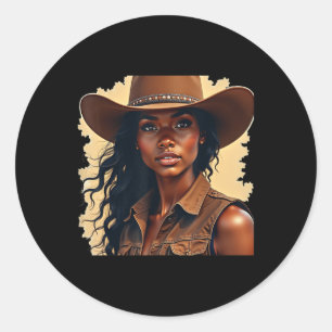 Black Cowgirls Melanin Women Western Rodeo Texas W Classic Round Sticker